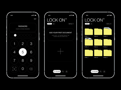 Lock on-mobile app application folder app interface mobile app ui ux uxui