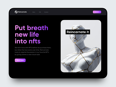 Reincarnate NFT website - design concepts branding crypto design graphic design nft ui web web design