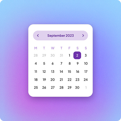 90 Day UI Challenge- Calendar graphic design ui