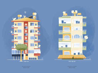 Houses of Alanya #1-2 building cute house draw house illustration illustrator procreate urban