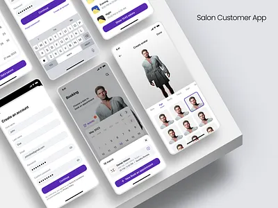Salon Customer App applications b2b b2c beauty clean customers interactions light ui mobile apps modern product design saas salons solution ui ux
