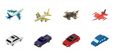 Many Modes of Transportation. aeroplane car icon icon design illustration jet transport