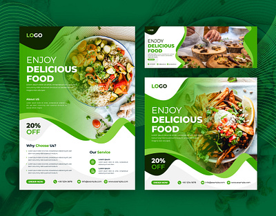Restaurant food flyer, post, cover design menu design