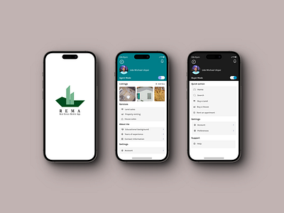 REMA: Real Estate Mobile App animation logo ui ux