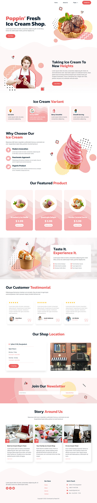 Ice Cream Shop Website best website branding design ecommerce website elementor pro elementor website graphic design modern website online shop online store professional website responsive website web design web development website woocommerce website wordpress wordpress elementor wordpress landing wordpress website