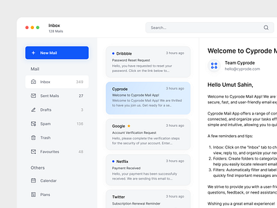 Mail Dashboard ⌨️ app application components design interface mail mail app message product product design saas saas dashboard simple ui uiux user user interface ux web web app