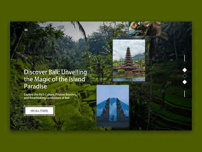 First Page Concept Travel Bali Tours bali concept design first page travel ui ux webdesign