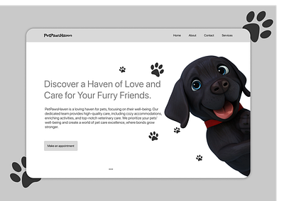 PetPawsHaven | Pet Care Website design ui