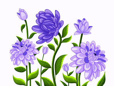 purple flowers art colors designs digital digital art flowers graphic design illustration illustration arts positivity