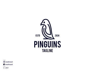 Pinguins Line Logo art branding design graphic design illustration line lineart logo neatlineart pinguins vector