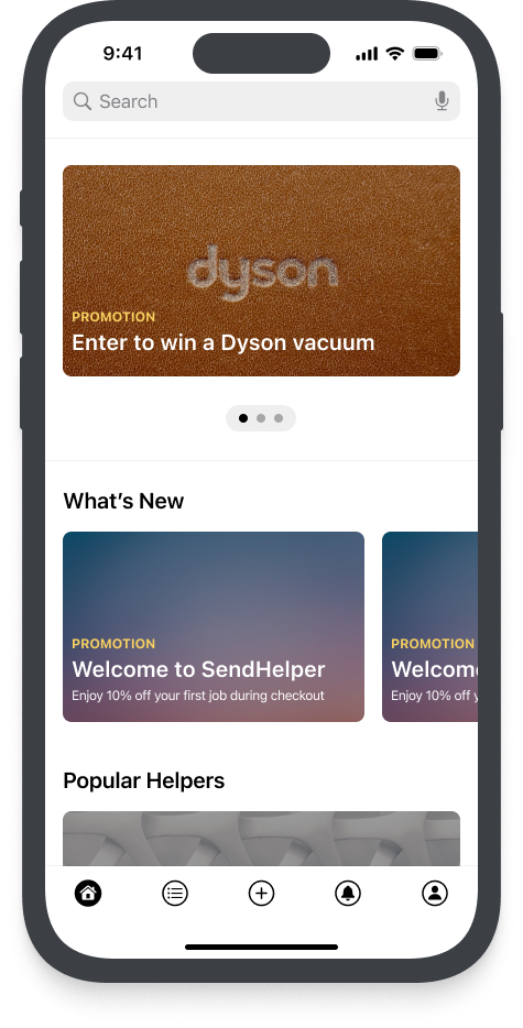 UI Rebrand - SendHelper app ui