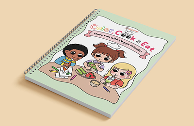 Color, Cook & Eat book branding childrenbook coloring design graphic design illu illustration kids logo typography