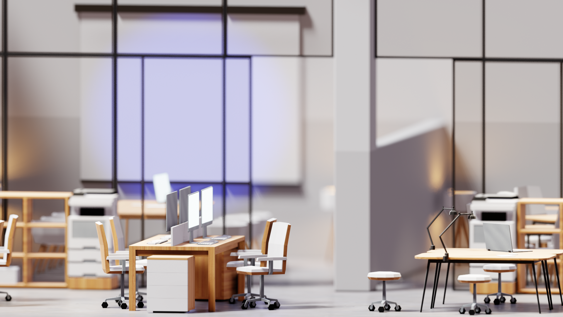 Low Poly Office 01 3d 3dmodel 3drender assets blender3d businessman businesswoman corporate crowd download furniture graphic design low poly lowpoly minimal office people tiltshift