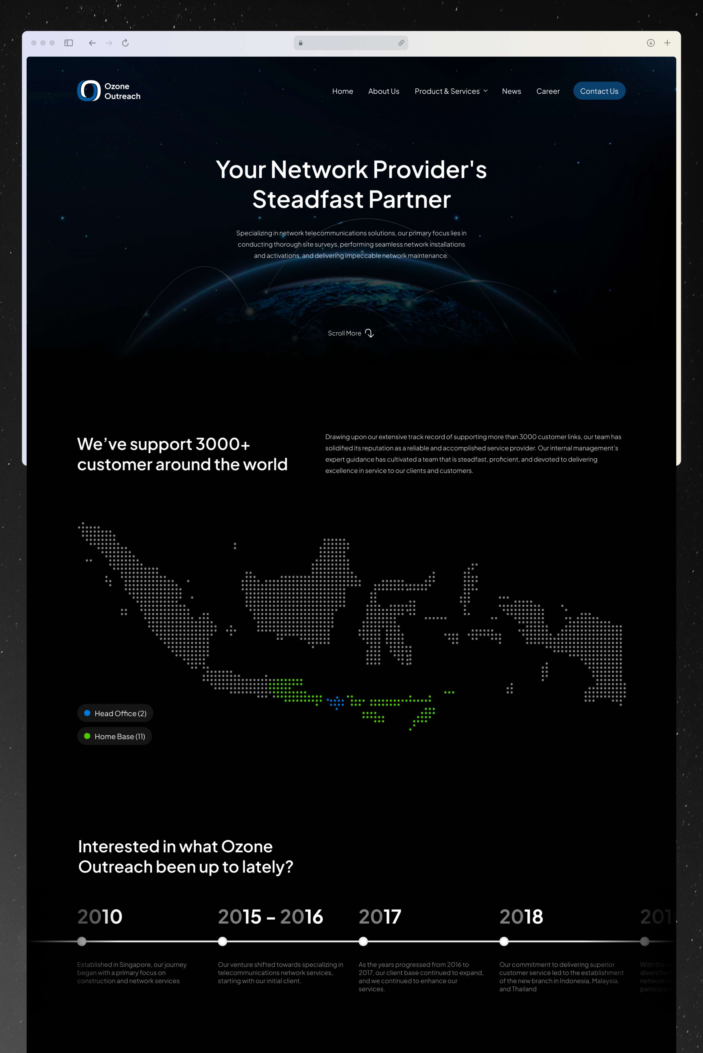 Ozone Outreach - Exploration Network Provider Landing Page internet internet provider landing page ui web design