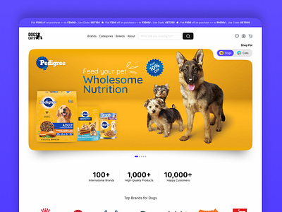 E-commerce website for dogs and cats branding design illustration logo ui