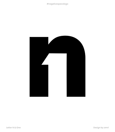 LETTER N & ONE letter n logocombination logodesign logogram logotype negative space logo negativespace number logo one logo
