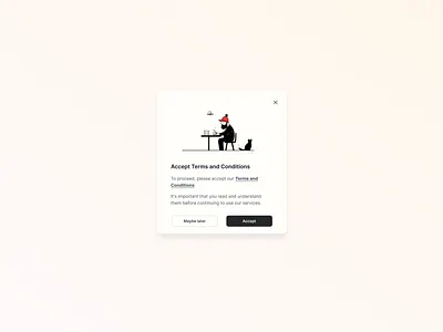 Accept terms and conditions app design illustration minimalism pop up product design terms and conditions ui ux uxui