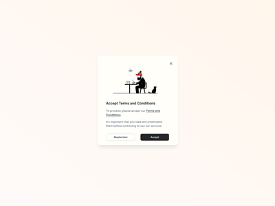 Accept terms and conditions app design illustration minimalism pop up product design terms and conditions ui ux uxui