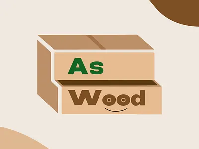 As Wood bio box branding cardboard colours design logo mascot nature