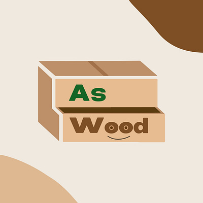 As Wood bio box branding cardboard colours design logo mascot nature