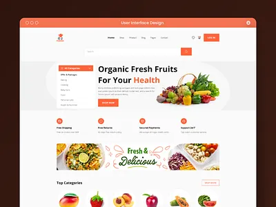 Organic Food Shop Website agency clean e commerce food store food website landing page landing page design layout design modern organic food product design restaurant shop store temple ui user interface ux website website layout