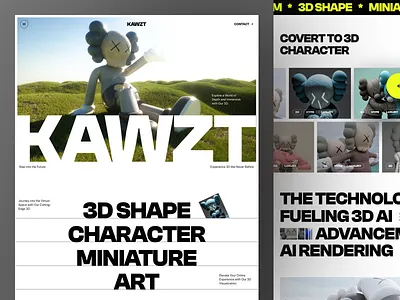 KAWZT - AI 3D Website design landing landing page ui uidesign user experience userinterface web web design website