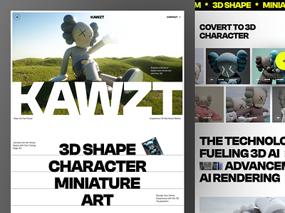 KAWZT - AI 3D Website design landing landing page ui uidesign user experience userinterface web web design website