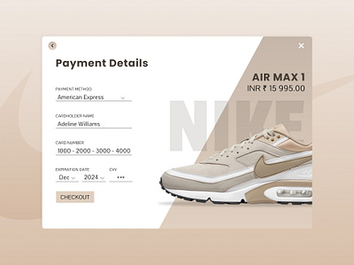 Daily UI #002 Checkout Page 002 challenge checkout checkoutpage dailyui dailyui2 design graphic design nike payment shoes ui ux webdesign webpage website