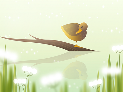 🦆 2d art bird design duck gradient illustration lake nature summer ui vector vibrant web