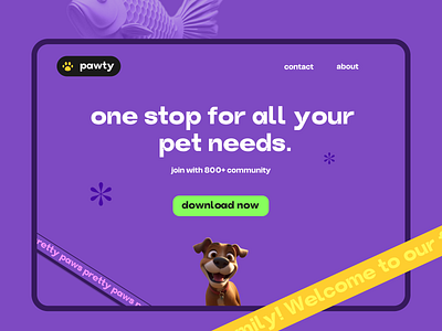 Pawty - Visual Design Challenge branding design moble pet ui visual web