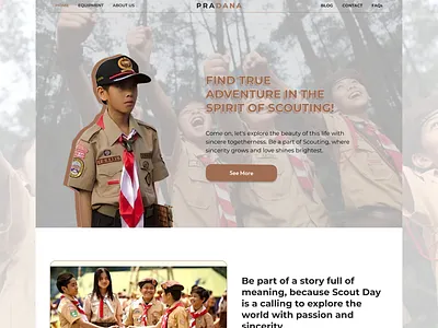 PRADANA_Scout Website app branding earth equipment indonesia iqbalramadhan landingpage scout scouting world sincerity ui web world