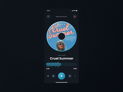 Reproductor de Música - Dark Mode app blue challenge dark design favorite music music app music challenge ui uidesign ux