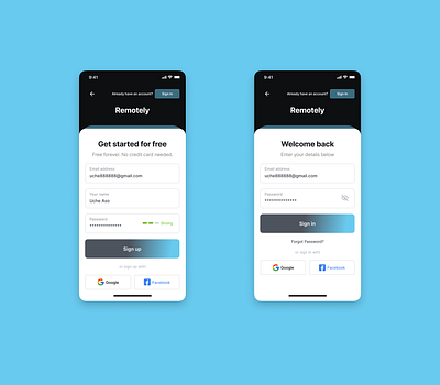 Daily UI #001 - Mobile screen sign up dailyui design flat design login mobile sign up ui ux