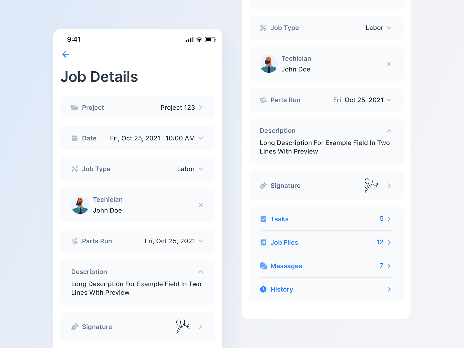 Mobile App / Job Details by Dana Markova on Dribbble