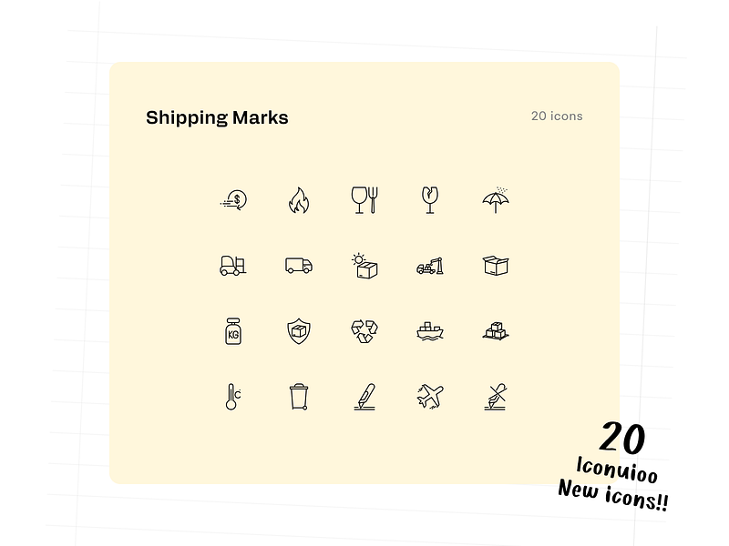 Shipping Marks - Iconuioo ecommerce icons figma icons icon icon pack icon set icons iconuioo line icons lunacy icons marketing icons package icons shipping icons sketch icons svg icons xd icons