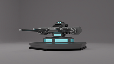 Sci Fi Turret 3d blender blender3d design futuristic laser scifi turret weapon