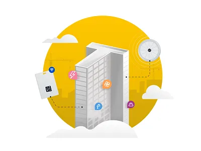 Trusstor's T-shirt design branding building consrtuction illustration iot t shirt