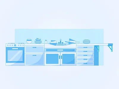 Full Sink cups illustration illustrator kitchen motion graphics plates sink vector