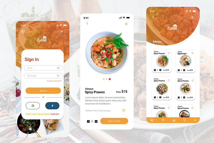 Food Delivery App Ui Design by Sarah Khan on Dribbble