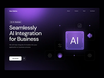 AI Solutions: Website, hero, landing page design branding design fintech hero homepage illustration landing page ui ux web web design web designer website design