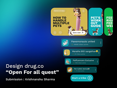 DesignDrug.co "Open for all quest" Submission/Pet app case study app branding design graphic design illustration product design typography ui ux vector