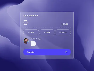 Widget design for charity organization | Lazarev. 3d 3d design animation apple buttons charity dark blue design donation fields interaction interactive interface motion graphics payments pop up product design ui ux widget