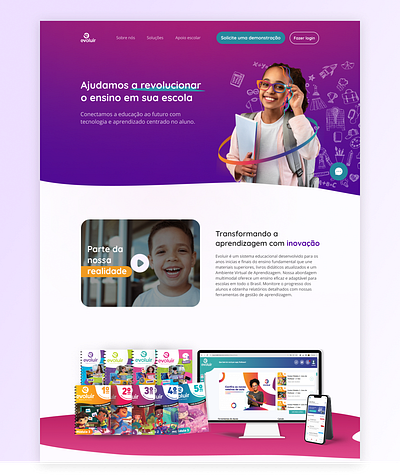 Education system for kids landing page education figma landing page ui design web website