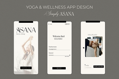simplyASANA | Yoga and Wellness App Design app design brand design brand strategy branding interface logo minimal app design ui ui ux ux wellness app yoga app