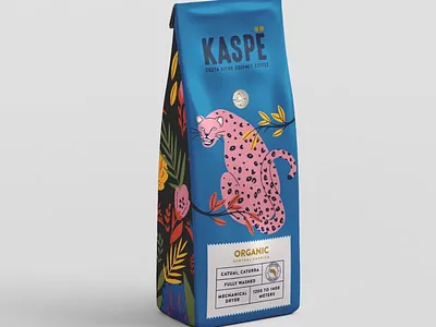 KASPË coffee packaging coffee costa rica graphic design illustration jaguar packaging