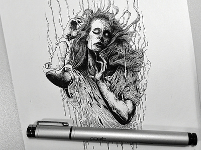 Daily Inkwork art black and white copic drawing illustration illustrator line art