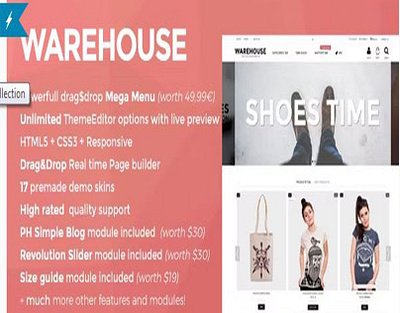 Warehouse - Prestashop theme with elementor wordpress templates