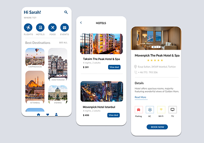 Hotel Booking App app design hotel booking ui ux