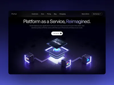 Porter - redesign 3d blur flexy illustration innovation interactivedesign motion motion design neon responsivedesign shine techstartup ui ui ux uiuxdesign webdevelopment webflow ycombinator