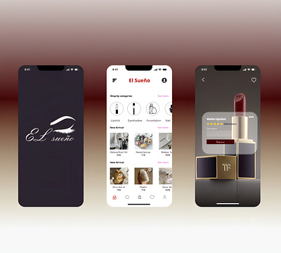 Beauty shop UI mobile version 💄 design elsueno mobile onlineshop ui